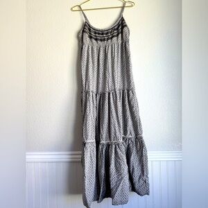 American Eagle Maxi Dress Sleeveless Tiered Boho Embroidered Cottage Core Sz: S